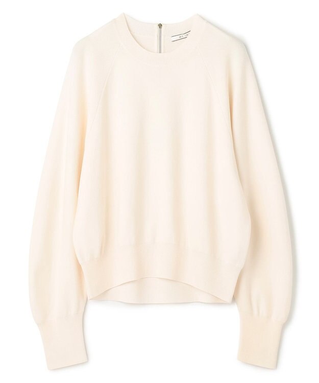 BEIGE， 【洗える】LAURA / ドライタッチバックジップニット Ecru