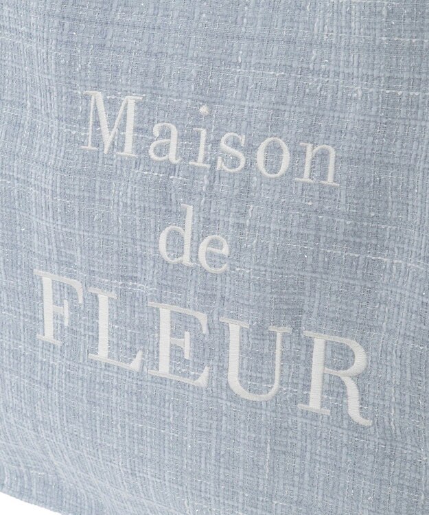 Maison de FLEUR ツイードロゴ刺繍スクエアトートバッグ Grayish Blue