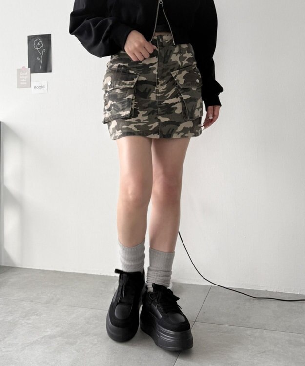 WEGO 厚底ワイドシューレーススニーカー ブラック