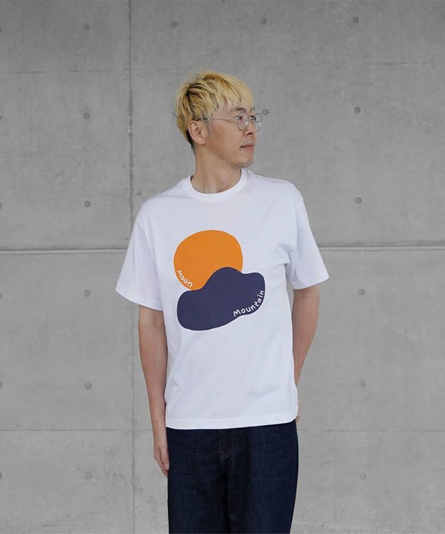 nitorito 【UNISEX】mountain&moon Tシャツ orange
