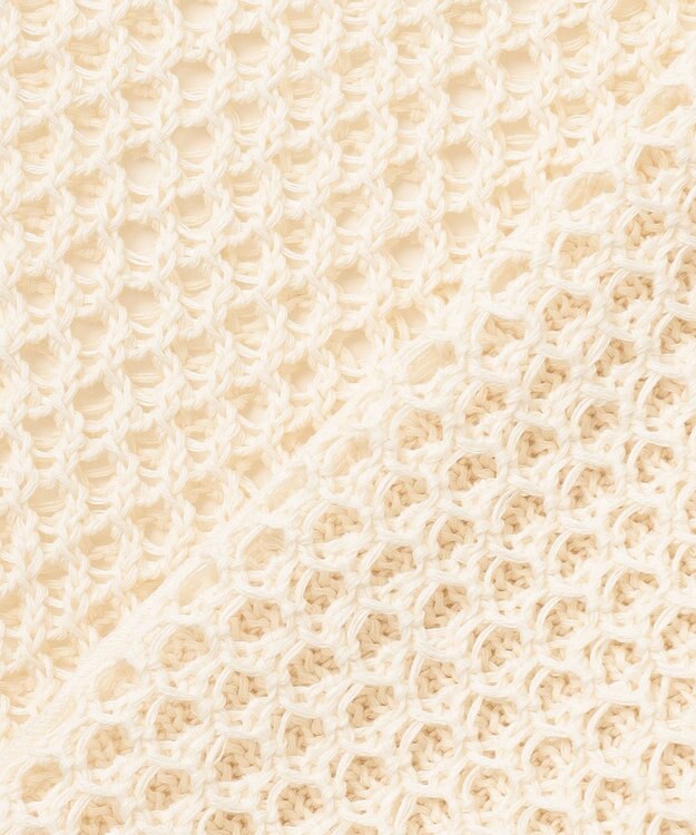 BEIGE， 【洗える】ALOE / コットンメッシュVネックミドル丈カーディガン Ecru