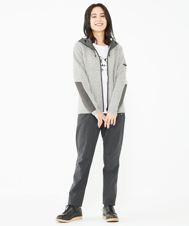 JOSEPH ABBOUD MOUNTAIN 【UNISEX】リサイクルウールポリ ニットパーカー ライトグレー系