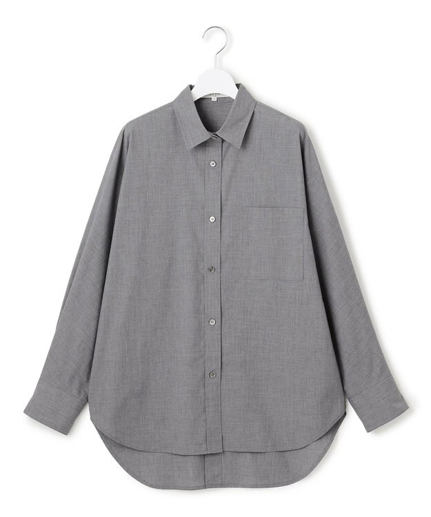 23区 【SLOW/一部店舗限定】ライトタンブラータフタ バックボタン シャツ ライトグレー系