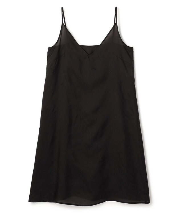 BEIGE， BERNARD / リネン混 フロントジップ スタンドカラードレス Black