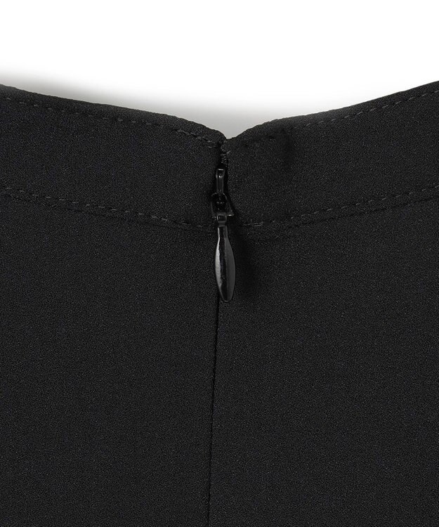 ICB L 【洗える】ストレッチジョーゼット ラッフルデザインブラウス ブラック系