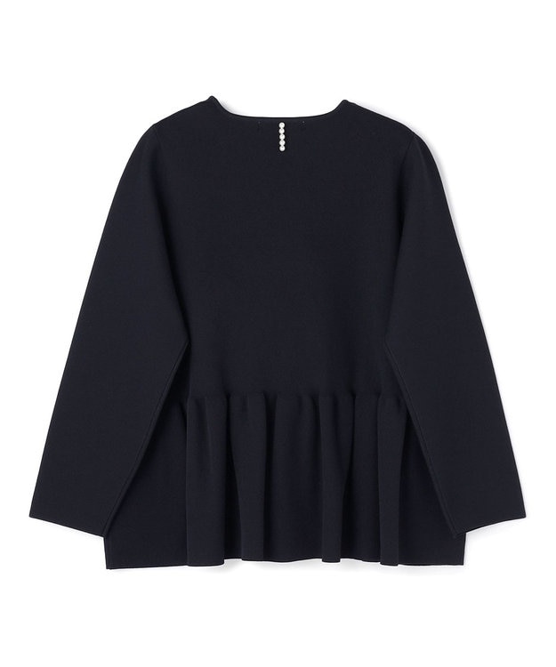 UNFILO BEAUTY FORM KNIT ペプラムセットアップ ネイビー