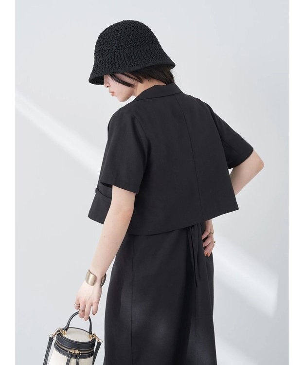 earth music&ecology リサイクルポリエステルブレンドショートシャツ Black