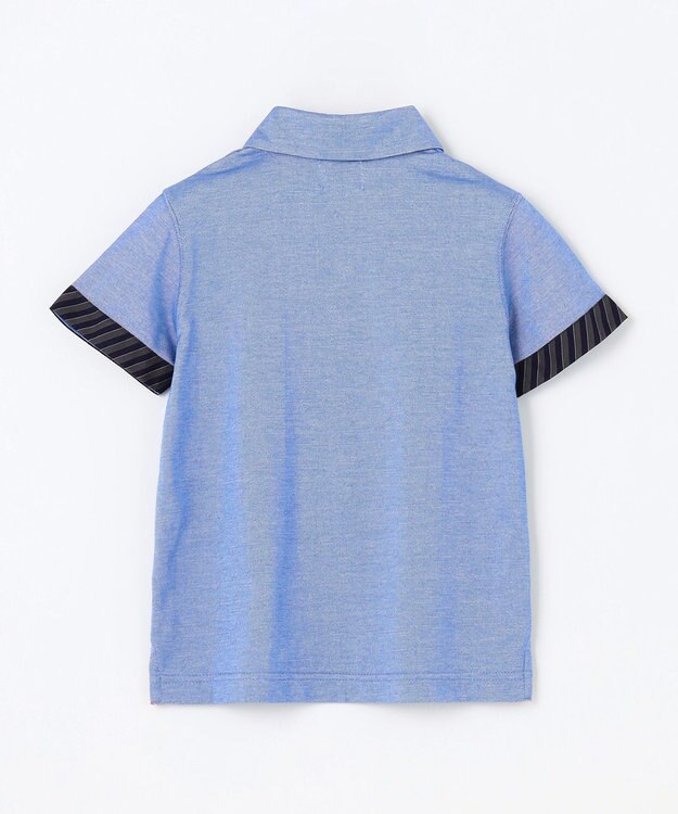 J.PRESS KIDS 【110-130cm】COOLMAX レジメン ポロシャツ ブルー系
