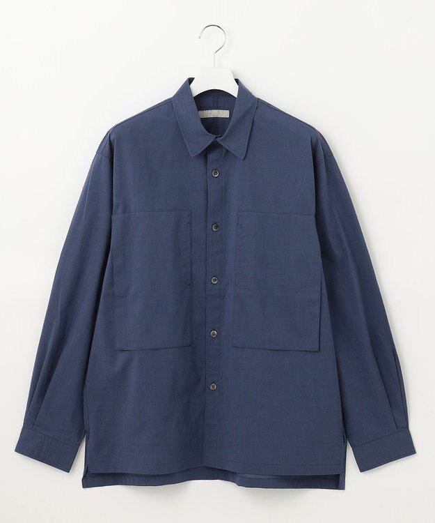 UNFILO MENS 【撥水】 コットンシャツ ブルー