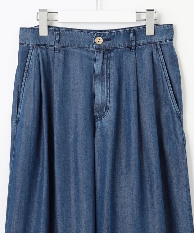 自由区 L 【カタログ掲載・洗える】テンセルデニムワイド パンツ インディゴ