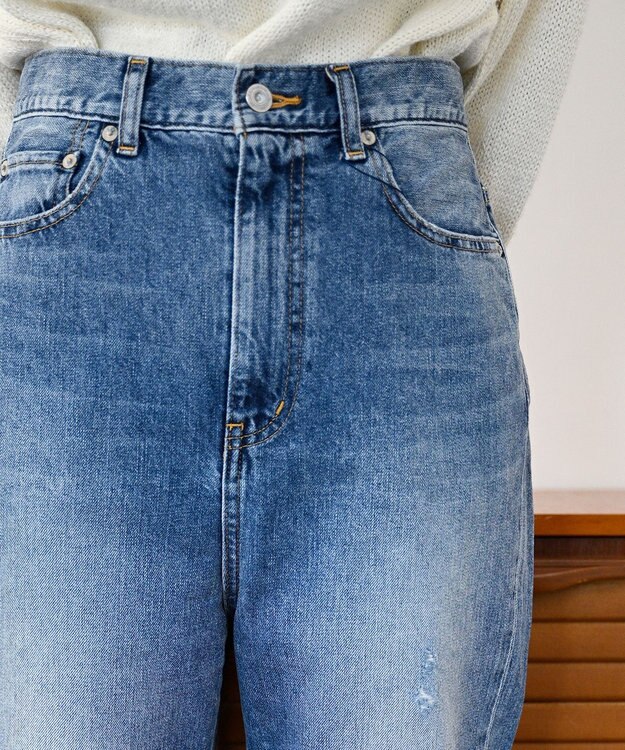 woadblue 【先行販売】SALUU サルー ストレートアンクル デニムパンツ ダメージ DAMAGE