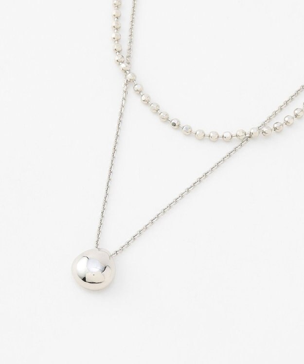 J.PRESS LADIES ドロップ 2連 ネックレス シルバー系