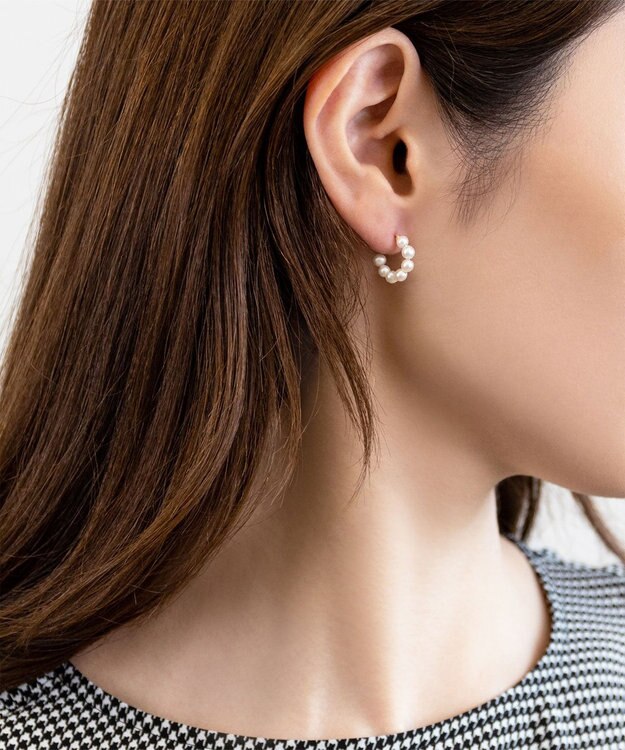 TOCCA 【WEB限定】FRILL PEARL PIERCED EARRINGS K10 淡水パール ピアス ゴールド系