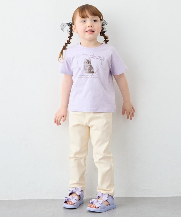 ANY KIDS 【洗濯機可能】ときめきストレッチ ネコパンツ エクリュ