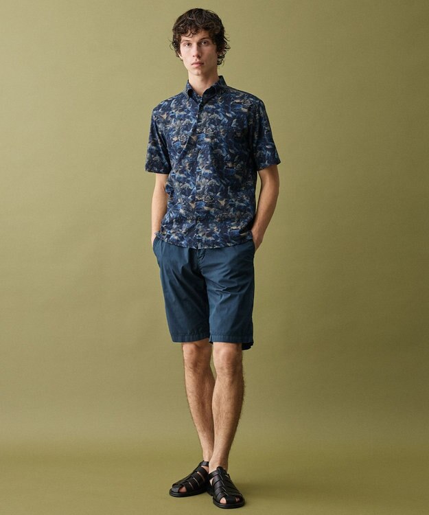 JOSEPH ABBOUD 【ウエストも伸びる!/JAPANファブリック】ヴィンテージコットンストレッチ ショート パンツ ネイビー系