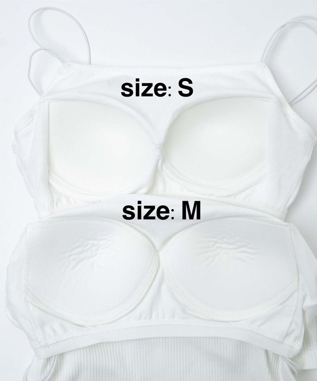 WEGO 【カップ付き】なちゅ盛れカップイン2ストラップキャミ ホワイト