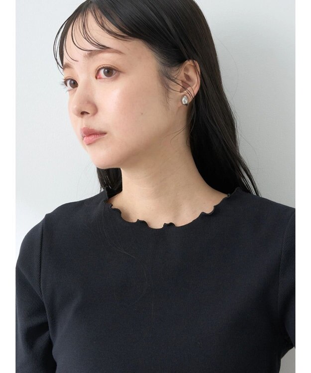 earth music&ecology メロ－リブプルオーバー Black