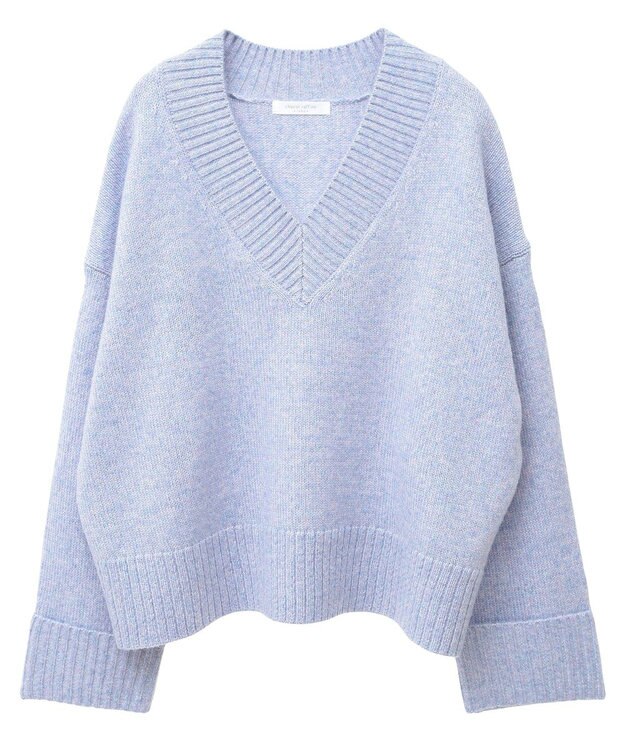 Green Parks ラメＶネックコンパクトニットプルオーバー Purple