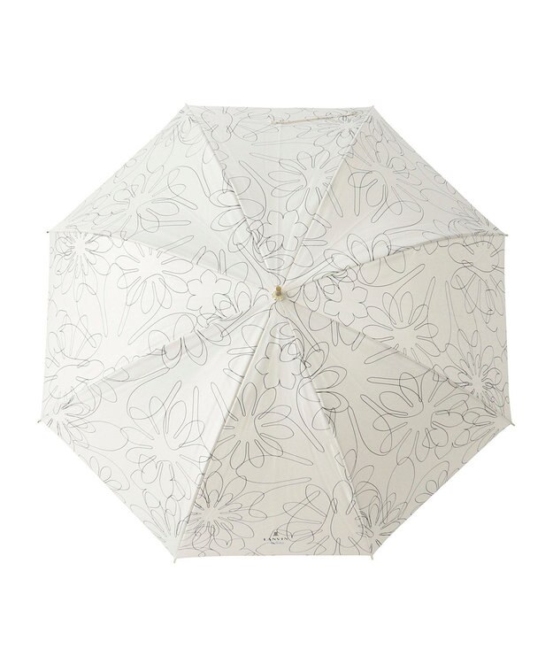 MOONBAT 【新色追加/耐風】ランバン オン ブルー 長傘 フラワー柄サテンジャガードプリント オフホワイト