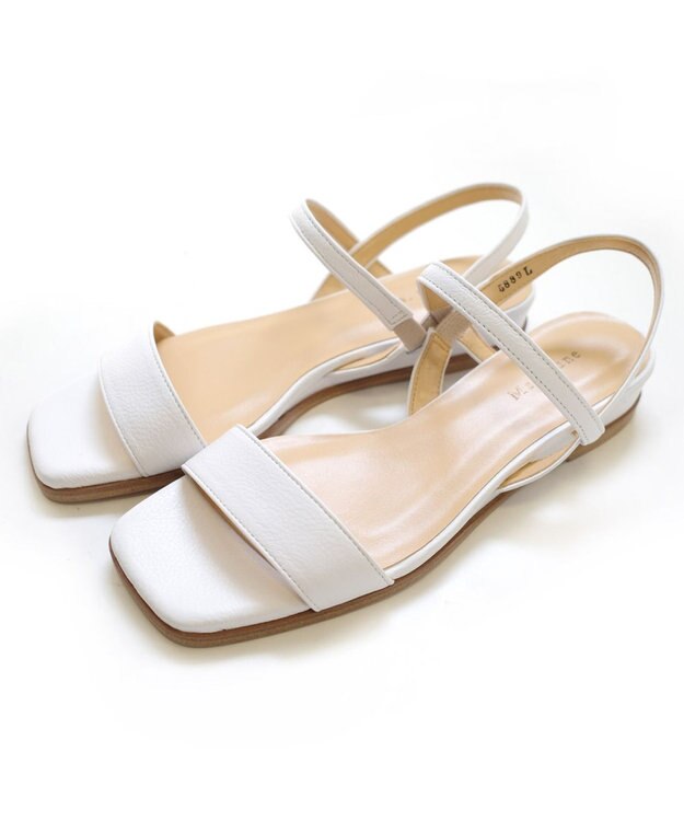 Pointer 日本製 本革バックストラップサンダル ホワイト