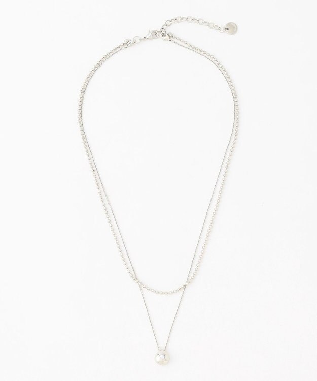 J.PRESS LADIES ドロップ 2連 ネックレス シルバー系