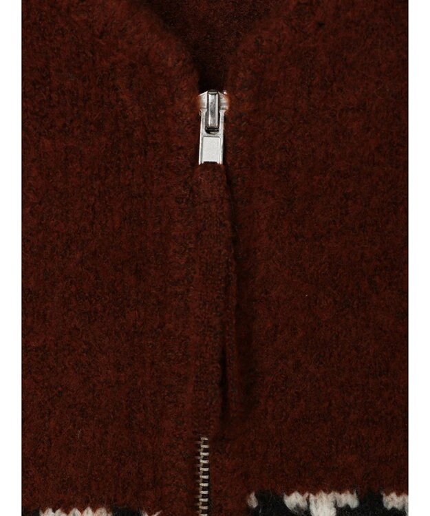 CRAFT STANDARD BOUTIQUE オルテガ柄ニットＺＩＰブルゾン Brown