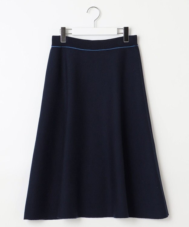 自由区 【WEB限定・マルチウェイ・洗える】ヘリンボーン柄リバーシブルニット セットアップ ネイビー×ブルー柄