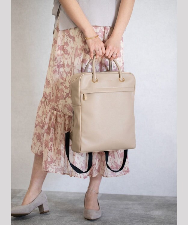 style code 【MERCURYDUO/マーキュリーデュオ】メタルアイレット　2WAY ラージリュック　推し活大容量バッグ ベージュ