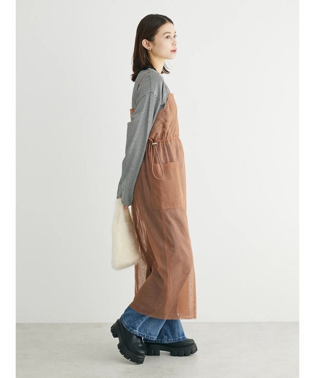 Green Parks ・ＥＬＥＮＣＡＲＥ　ＤＵＥ　チュールドロストキャミワンピ Brown