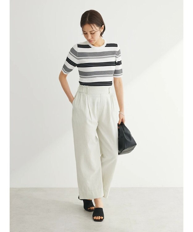 Green Parks インド 綿麻フロントタックパンツ Natural