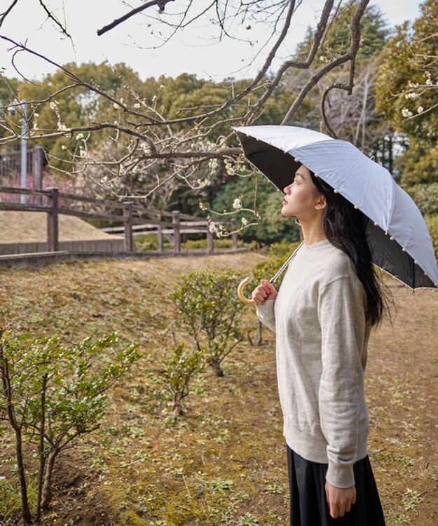 AURORA 【WEB限定】パール晴雨兼用傘（1段スライドショート） サックス