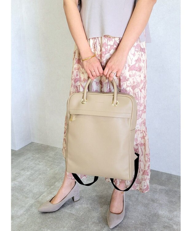 style code 【MERCURYDUO/マーキュリーデュオ】メタルアイレット　2WAY ラージリュック　推し活大容量バッグ ベージュ