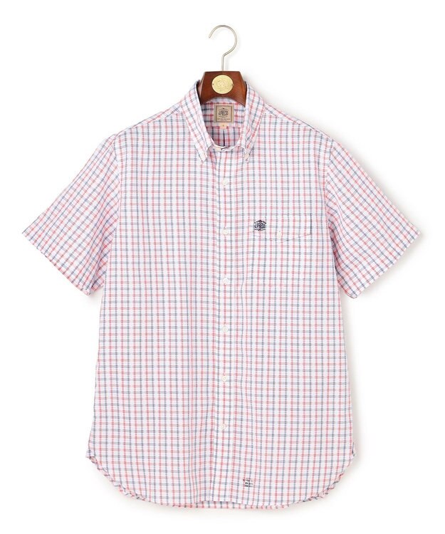 J.PRESS MEN 【Aero Weave】クールマックスサッカー チェック シャツ / B.D. レッド系3