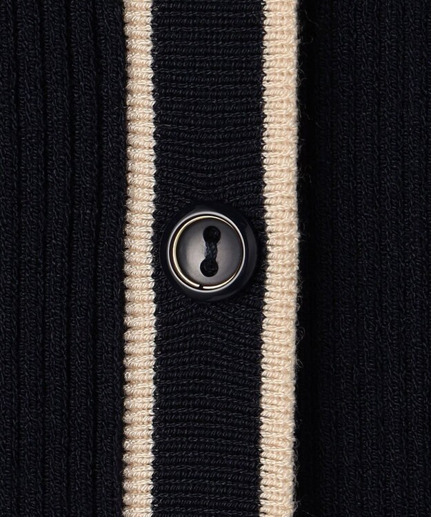 ANY SIS L バイカラーデザインニット ワンピース ネイビー×ライトベージュ