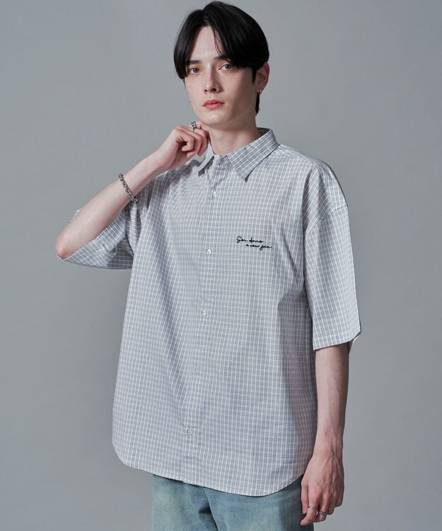 WEGO ワンポイントチェックシャツ（SS） 柄1