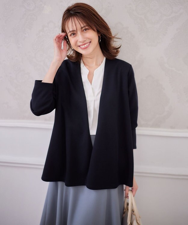 ANY SIS 【洗える】着流し カーディガン ネイビー