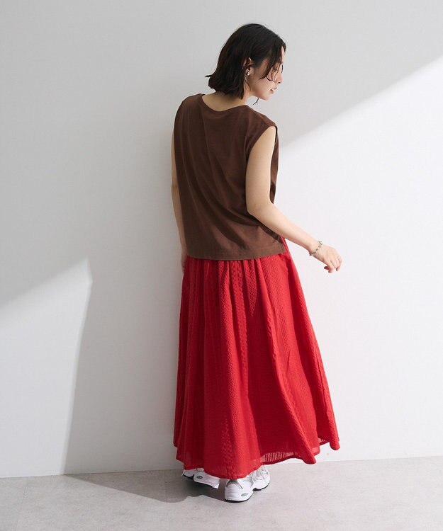 Green Parks ノースリーブフェミニンロゴプルオーバー Brown