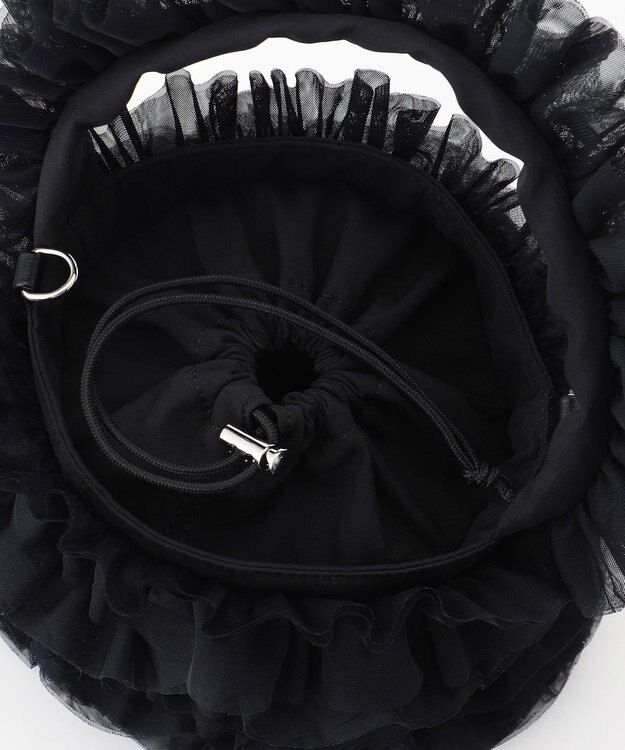 LA BAGAGERIE 【MONICA】チュールフリル2WAYバッグ ブラック