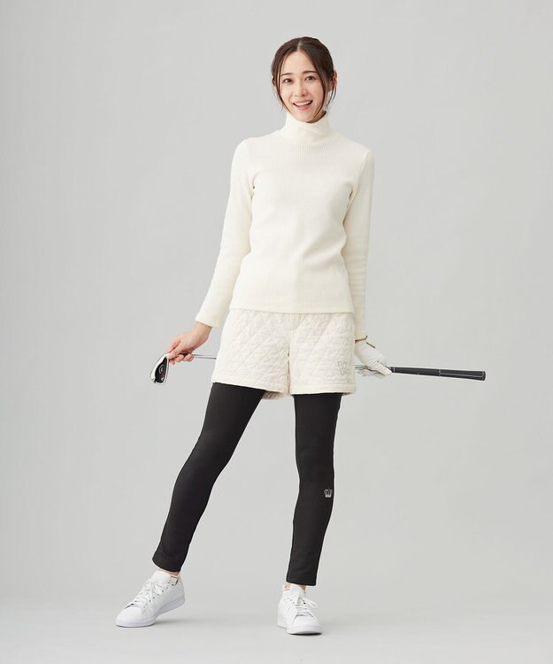 23区GOLF 【WOMEN】グランサーモリブ モックネック 保温性抜群なのに着膨れ感軽減 お出かけにも◎ アイボリー系