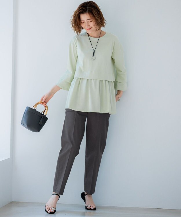 23区 バンブーハンドル ミニ ショルダーバッグ グレー系