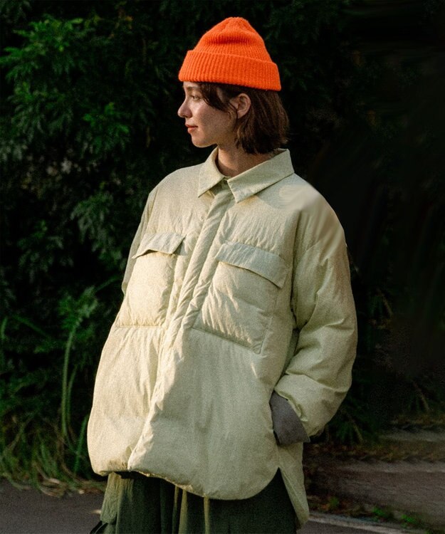 KWD 【日本製/高品質ダウン】LIGHT DOWN SHIRTS JACKET ライトダウンシャツジャケット ライトイエロー