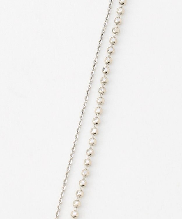 J.PRESS LADIES ドロップ 2連 ネックレス シルバー系