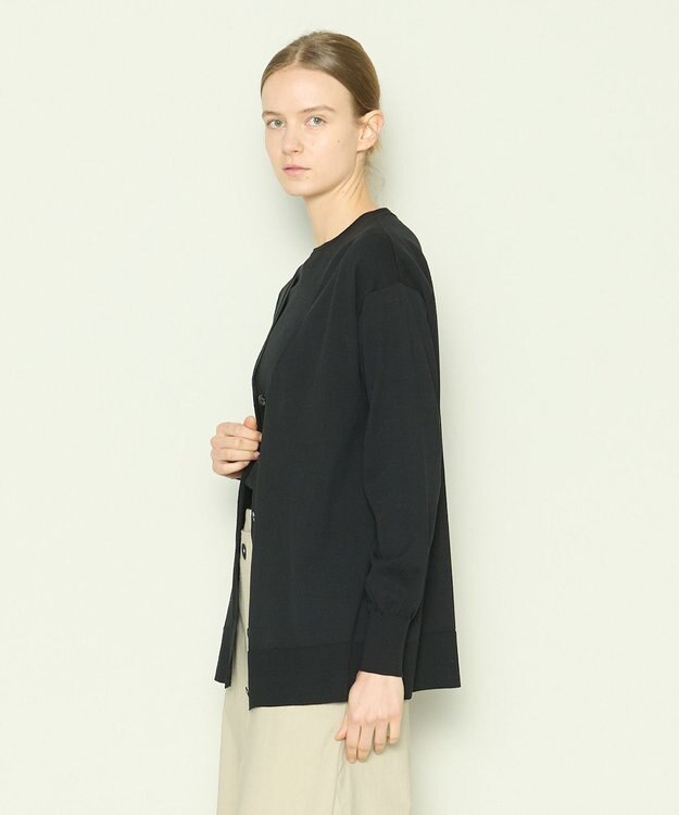 JOSEPH 【洗える】フィールコットン　カーディガン Black