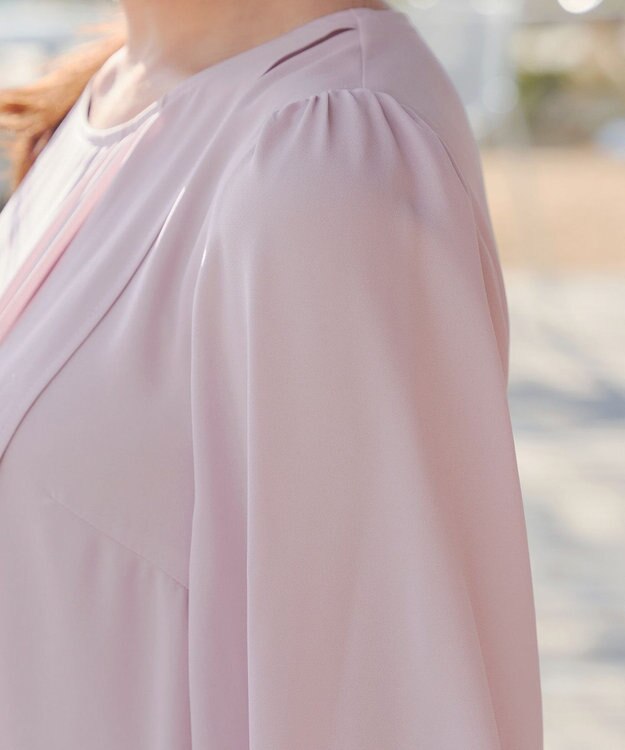 Tiaclasse L ラップ風ジョーゼットチュニック ピンク