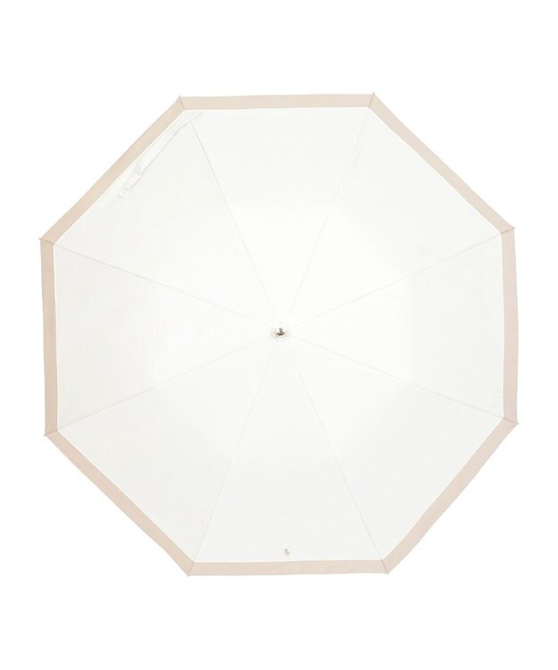 MOONBAT 【WEB限定/遮光率100%/遮熱/UV】POLO RALPH LAUREN（ポロ ラルフローレン）晴雨兼用日傘 ポロポニー ワンポイント刺繍  バイカラー 折りたたみ傘 楽折 オフ×ベージュ