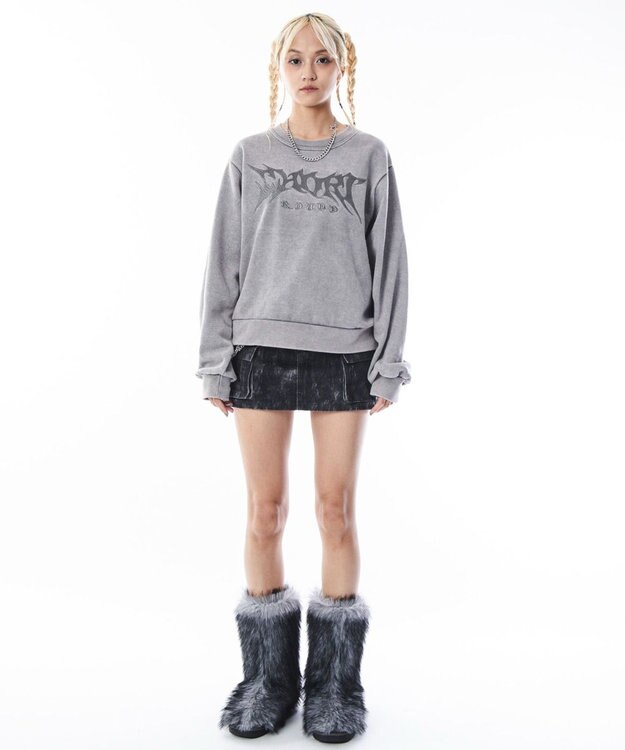 WEGO 【ユニセックス着用ITEM】コンパクトフィットロゴプルオーバー グレー