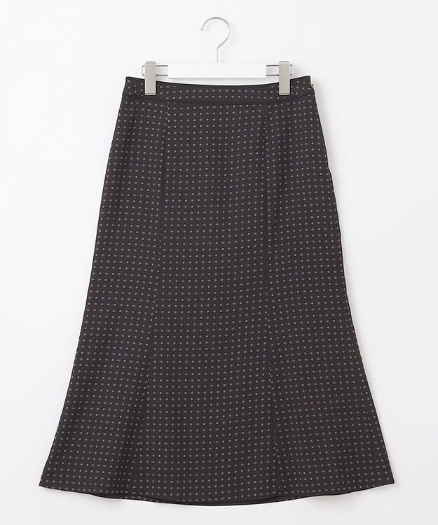 J.PRESS LADIES 【洗える】シュリンクデシン ジオメトリックプリント スカート ネイビー系5