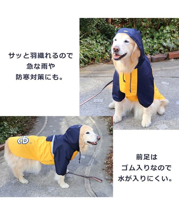 PET PARADISE  Ｌｅｅ 配色 レインパーカー 中型犬 大型犬 -