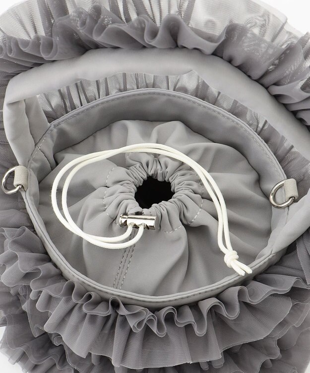 LA BAGAGERIE 【MONICA】チュールフリル2WAYバッグ グレー