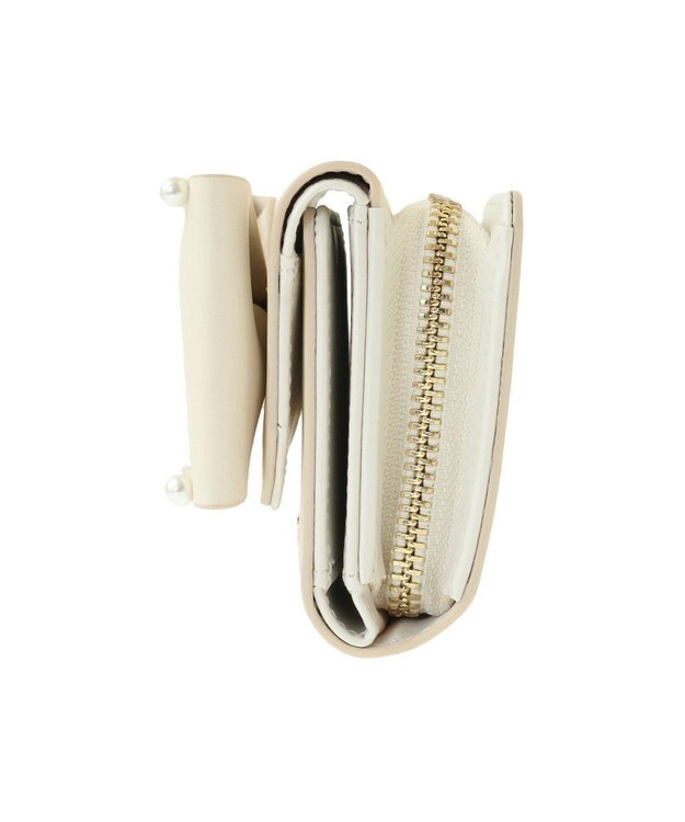 Maison de FLEUR リボンパールウォレット Ivory